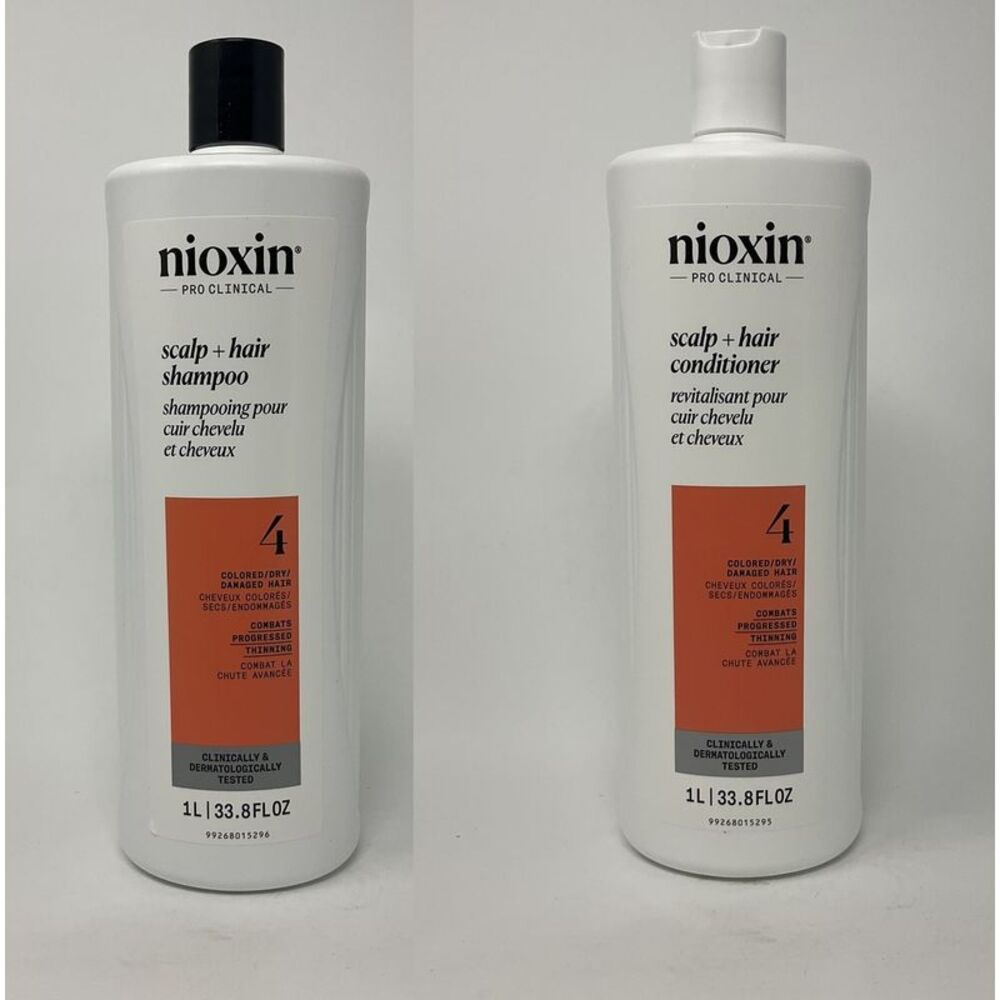 Nioxin System 4 Cleanser + Scalp Therapy 33.8oz DUO, No Seal